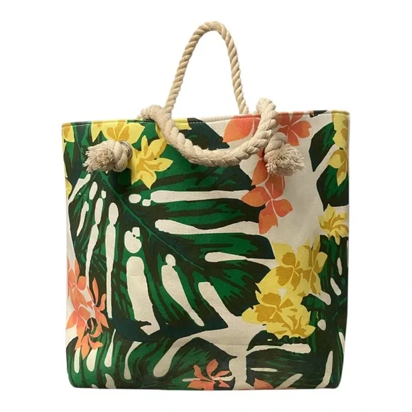 Tropical Canvas Beach Bag - Picture 7 of 16